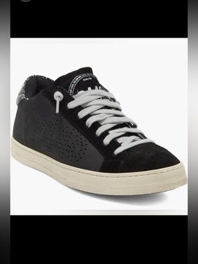 P448 Johns Snakeskin Heel Low-Top Suede/Leather Sneakers
